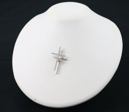 Kashikey Pendant Double Cross Diamond 0.58Ct/0.37Ct 18K 750 White Gold