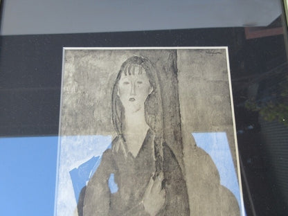Amedeo Modigliani 1933 Original Lithograph Set Of 3 Woman Portrait Framed Coa