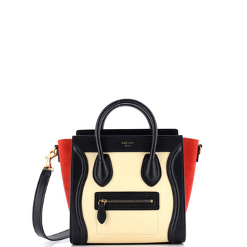 Celine Tricolor Luggage Bag Leather Nano