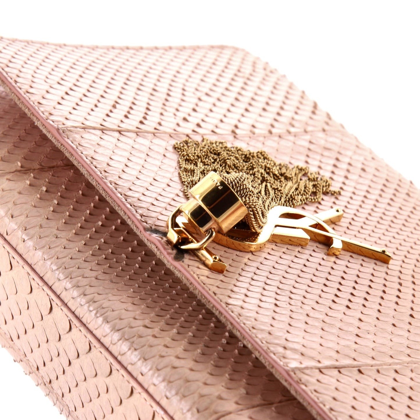 Saint Laurent Classic Monogram Tassel Crossbody Bag Python Medium