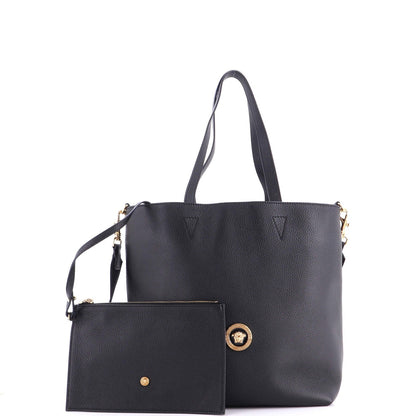 Versace La Medusa Convertible Shopper Tote Bag Leather Leather Tall