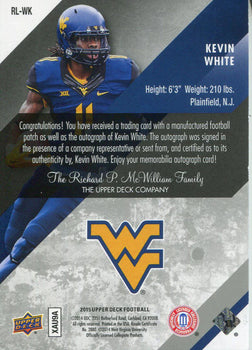 Kevin White Autographed 2015 Upper Deck Rookie Jersey Card