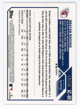 Brayan Rocchio 2023 Topps Chrome Autographed Card #Ac-Br