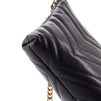 Gucci Gg Marmont Chain Shoulder Bag Matelasse Leather Mini