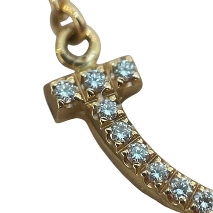 Tiffany & Co. T Smile Mini Diamond Necklace K18Pg