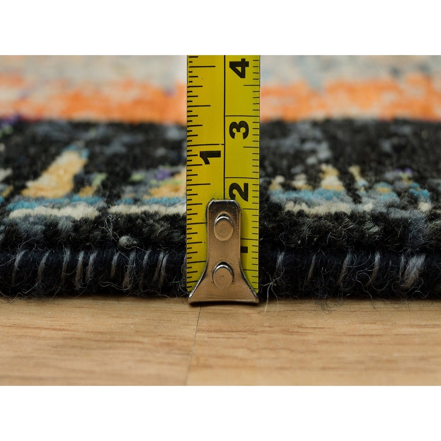 3'2"X5'1" Coral Rose Red Hand Knotted Ancient Ottoman Erased Design Rug