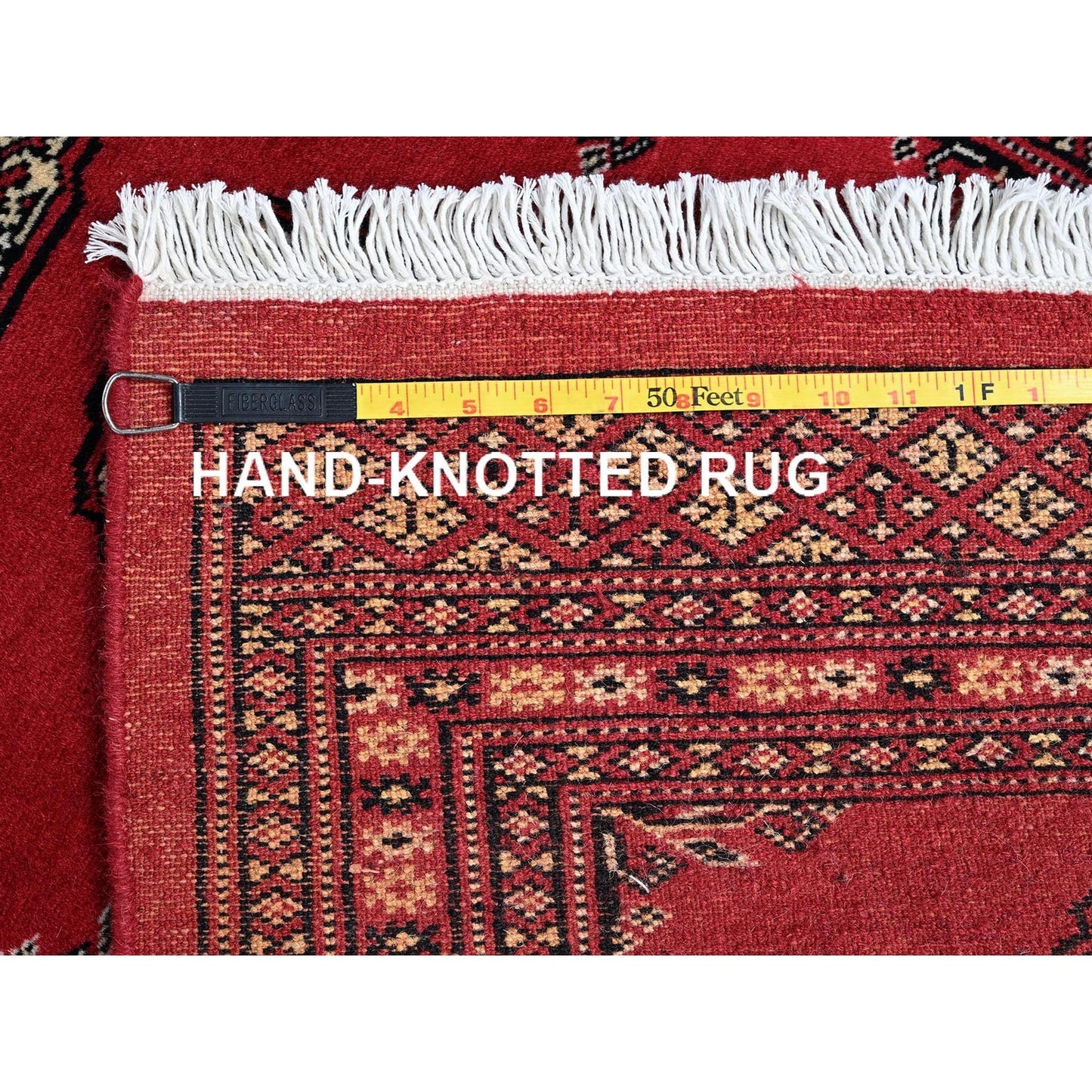 2'6"X12'5" Ajax Red Princess Bokara Soft Wool Hand Knotted Runner Rug