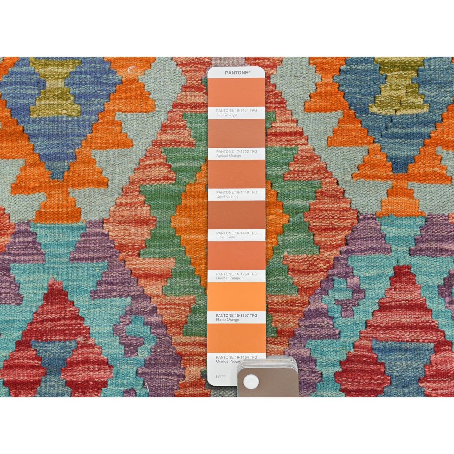 10'4"X16'1" Colorful Hand Woven Afghan Kilim Organic Wool Oversized Rug