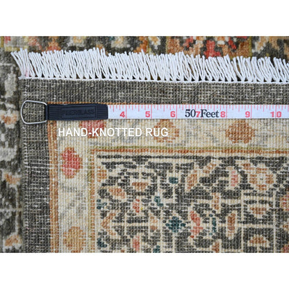 6'1"X9' Brown 14Th Century Mamluk Dynasty Pattern Hand Knotted Wool Rug