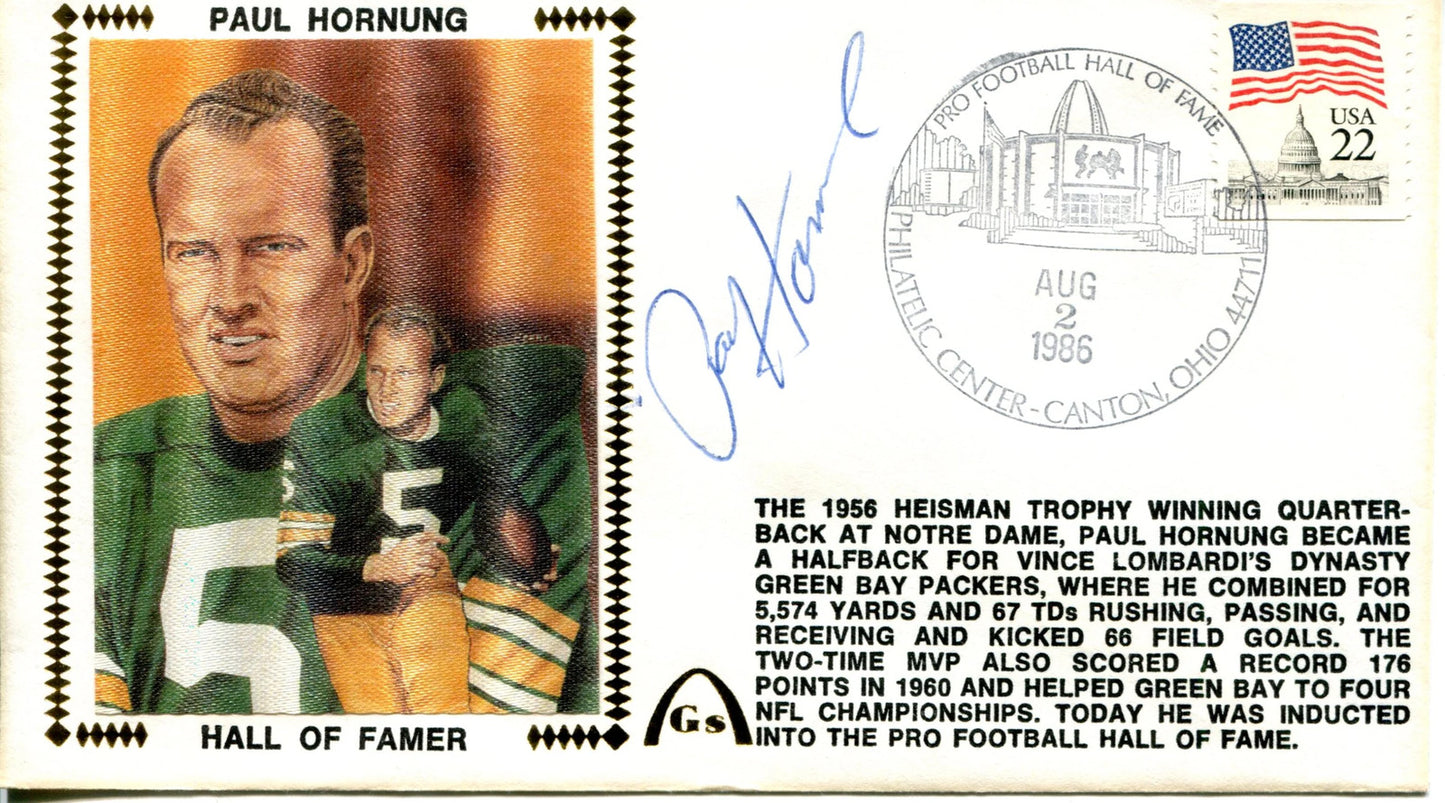 Paul Hornung Autographed August 2, 1986 First Day Cover (Psa)