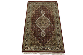 Handmade Vintage-Style Floral Geometric Fish Mahi Rug 3x5 ft