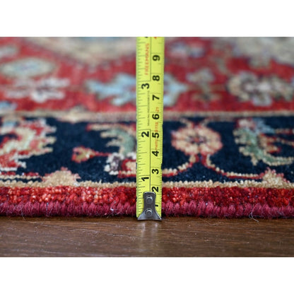 2'7"X8'2" Red Karjihooz Medallions Design Hand Knotted Soft Wool Runner