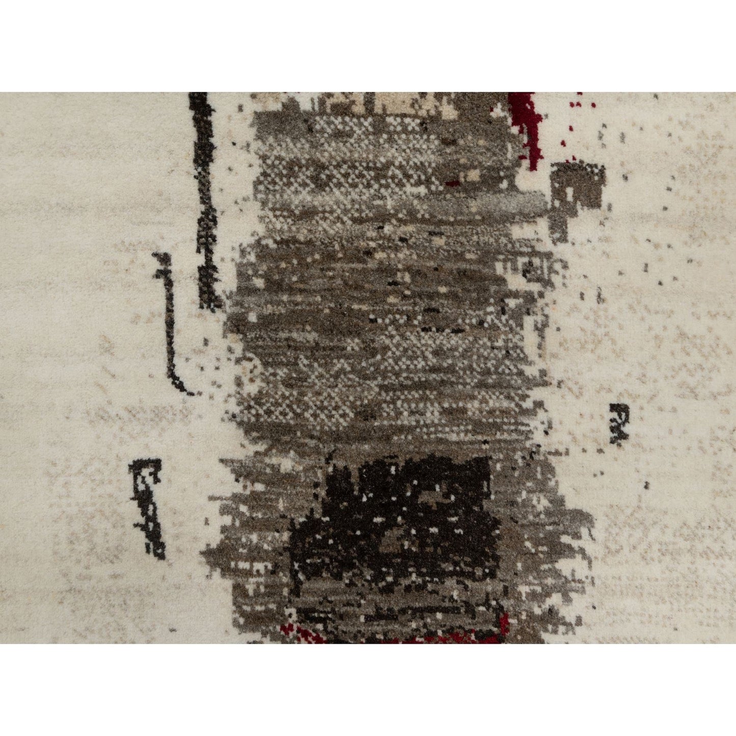 2'4"X4'8" White Hand Knotted Lori Buft Gabbeh Modern Wool Runner Rug