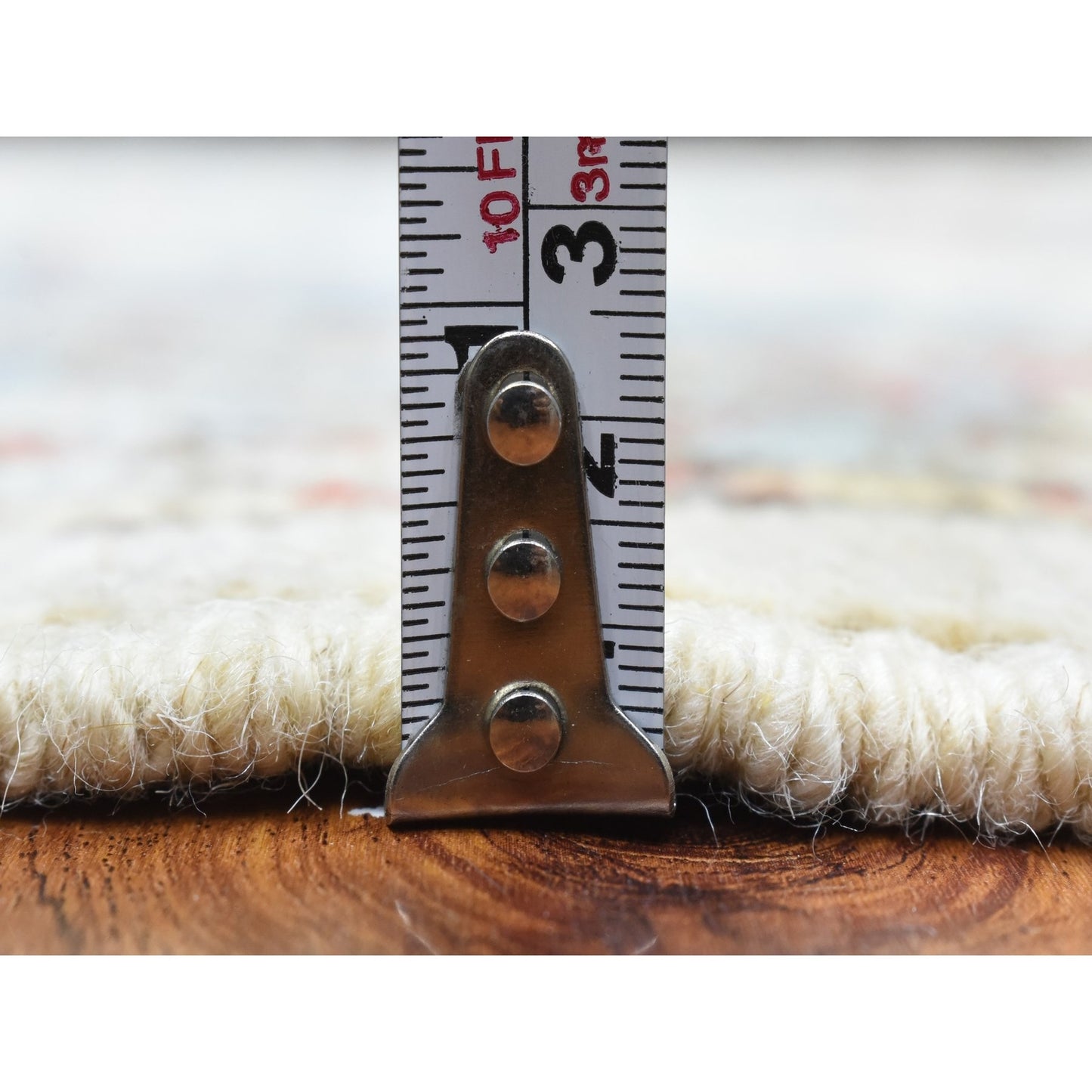 4'X10'4" Gray Hand Knotted Wool Anatolian Village Inspired Runner Rug