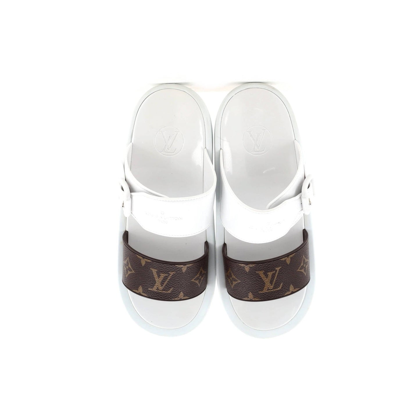 Louis Vuitton Women'S Sunbath Flat Mule Sandals Monogram Canvas And Rubber