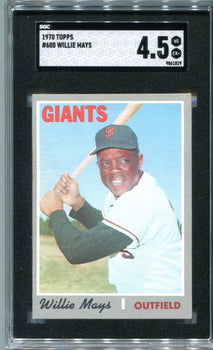 Willie Mays 1970 Topps #600 Sgc 4.5 Card