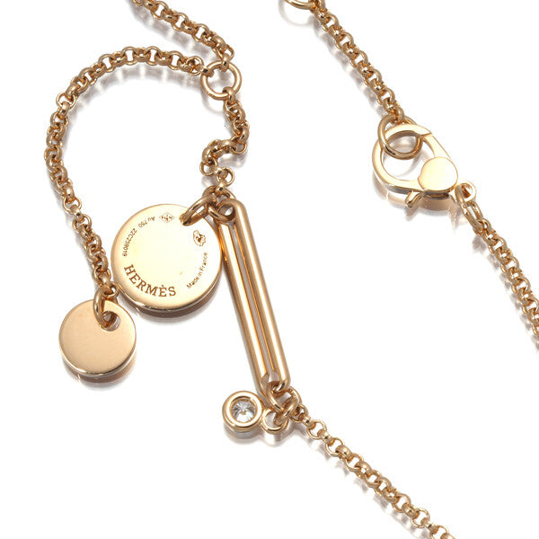 Hermes Necklace Ex-Libris Diamond Tpm 18K 750 Rose Gold