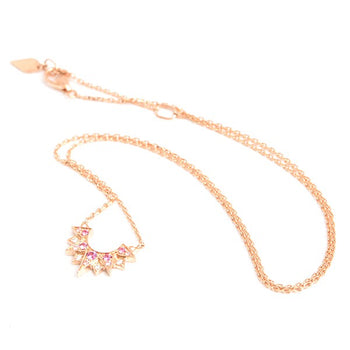 Piaget Sunlight Necklace With Pink Sapphire And Diamond In Pink Gold 750Pg