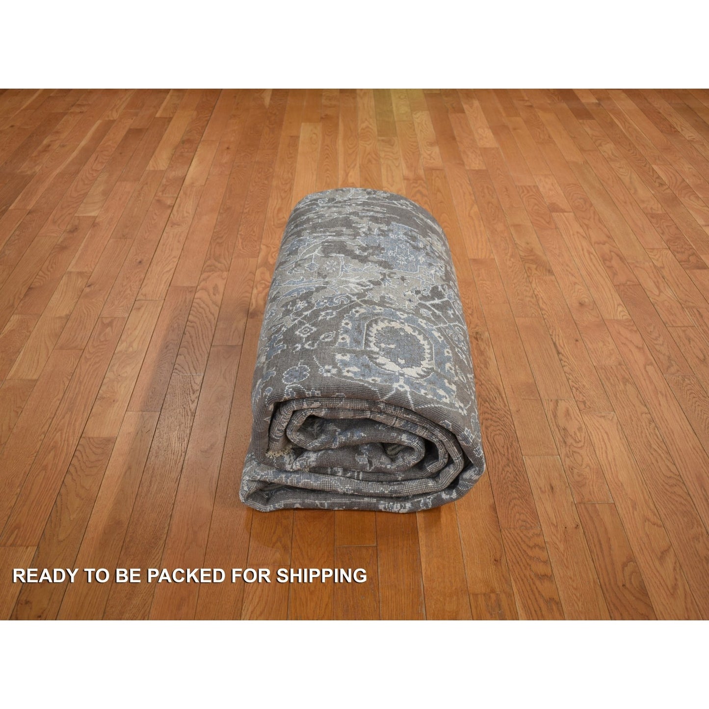 9'1"X11'10" Brown Broken And Erased Flower Blossom Design Oriental Rug