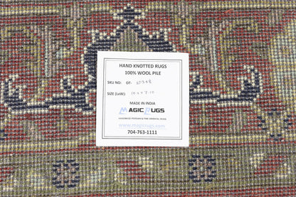 Handmade Scarlet Red Traditional Wool Heriz