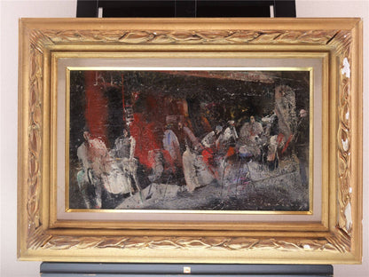 Jean Claude Chesnay Paris Cafe Scene Oil Painting French Modern Art