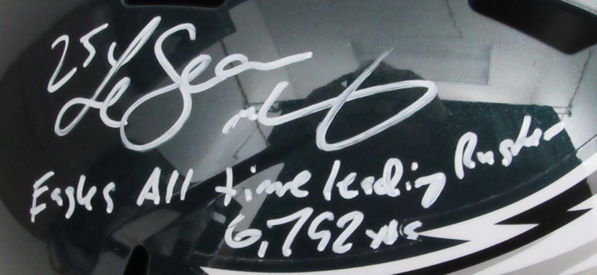 Lesean Mccoy Signed/Inscr Eagles Green Speed Full Size Replica Helmet Psa 193325