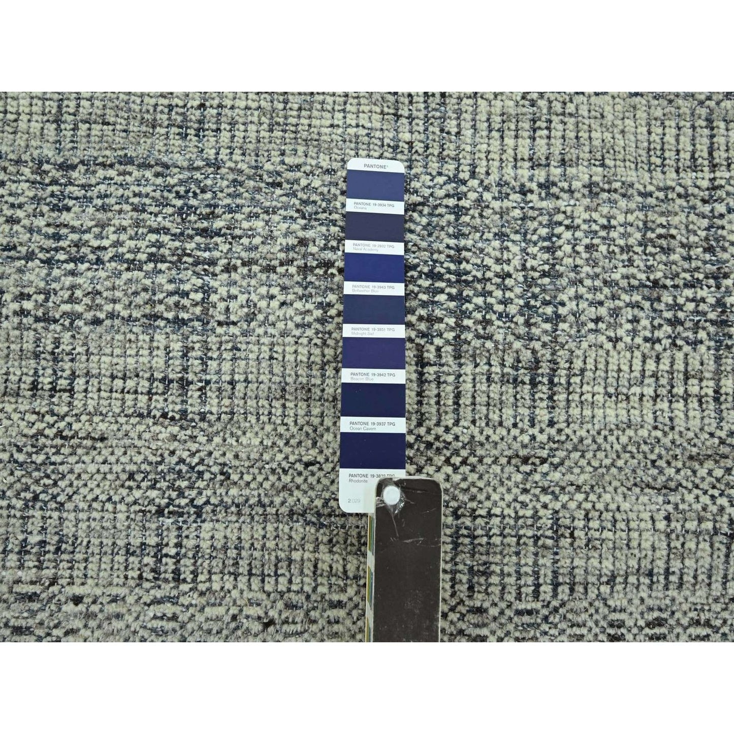 8'10"X11'10" Blue Hand Knotted Oriental Rug Oxidized Grass Design Wool