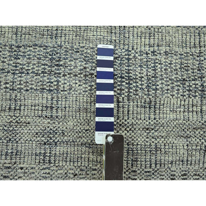 8'10"X11'10" Blue Hand Knotted Oriental Rug Oxidized Grass Design Wool