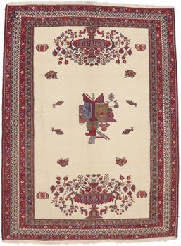 Sumak Pictorial Floral Tribal Style Oriental Rug