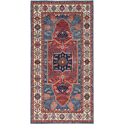6'1"X11'7" Blue Aryana Grade Seeripe Heris Wool Hand Knotted Runner Rug