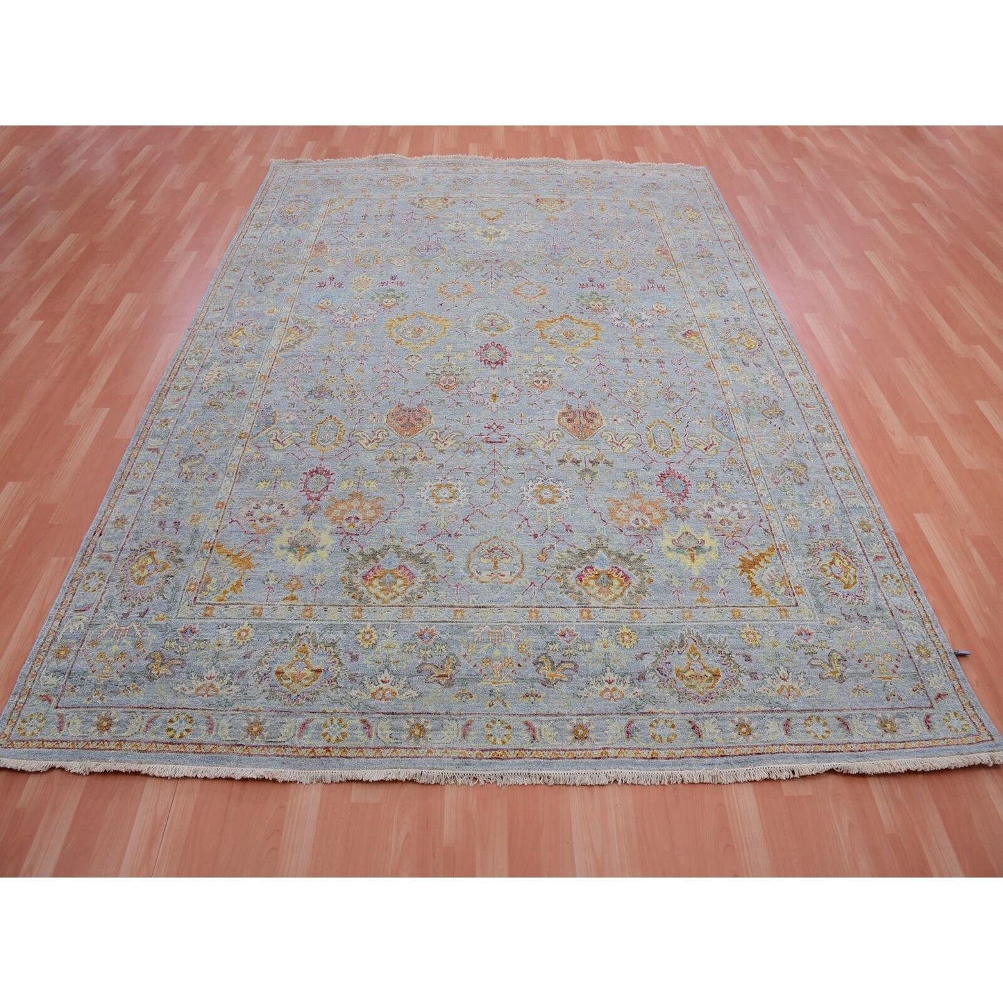 8'X10' Gray 100% Wool Hand Knotted Sultanabad Reimagined Oriental Rug