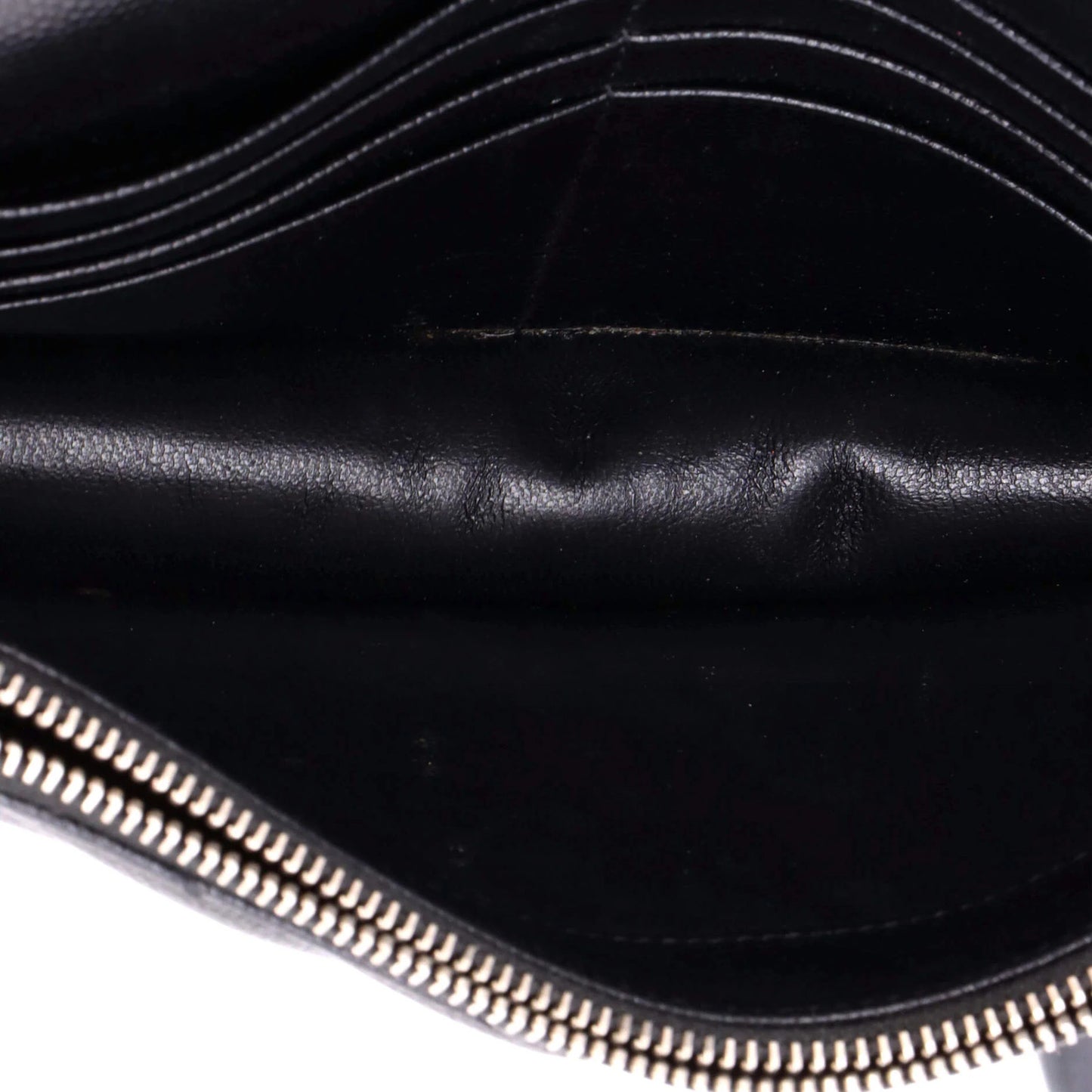 Saint Laurent Classic Monogram Wallet On Chain Matelasse Chevron Leather Small