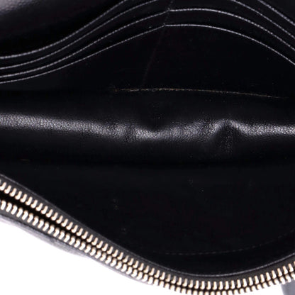 Saint Laurent Classic Monogram Wallet On Chain Matelasse Chevron Leather Small