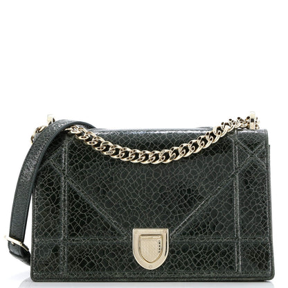 Christian Dior Diorama Flap Bag Crackled Deerskin Medium