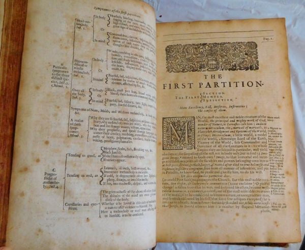 Robert Burton Anatomy Of Melancholy 1660 7Th Edition Folio Engraved Title Rare
