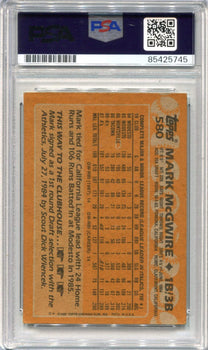 Mark Mcgwire 1988 Topps #580 Psa Authentic Autographed Card
