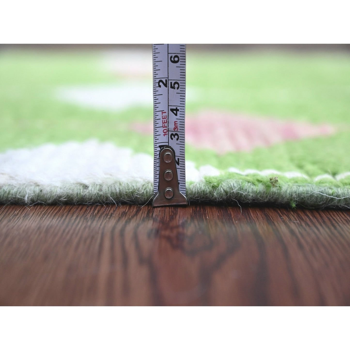 2'6"X9'1" Green Moroccan Weave Kite Design Hand Knotted Wool Runner Rug