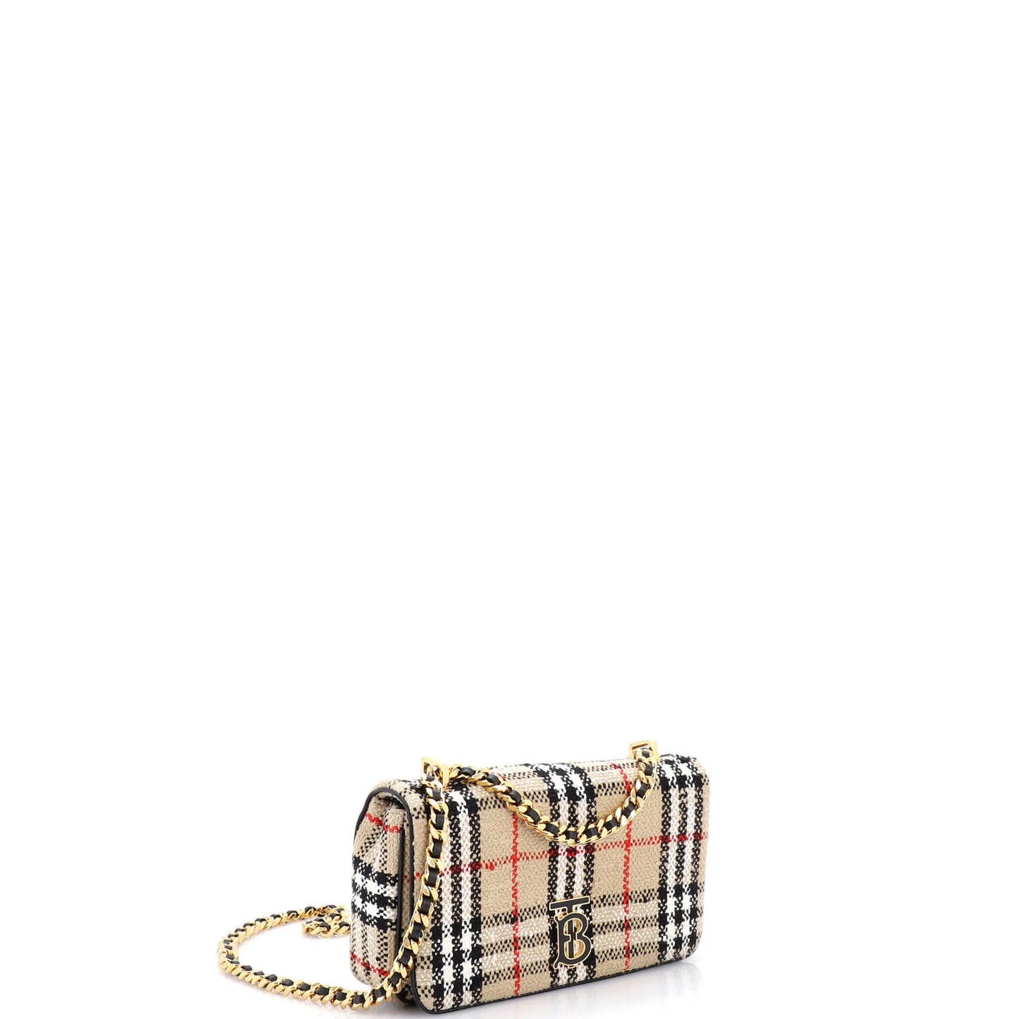 Burberry Lola Shoulder Bag Vintage Check Tweed Small