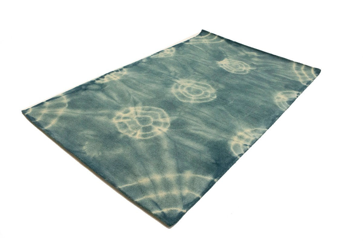 ft rug dark teal tie-dye contemporary design carpet foyer decor