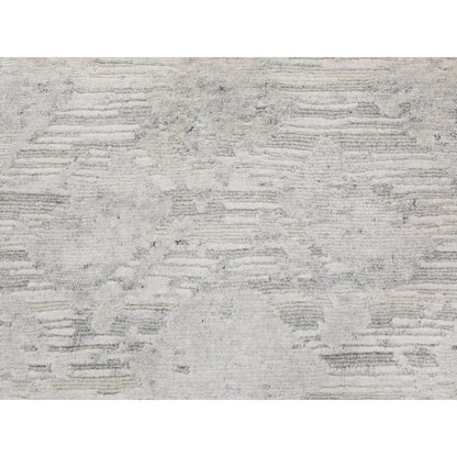 6'X6' Hand Spun Undyed Natural Wool Modern Round Hand Knotted Rug