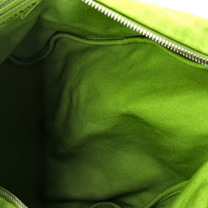 Prada Triangle Logo Zip Crossbody Bag Embossed Canvas Large