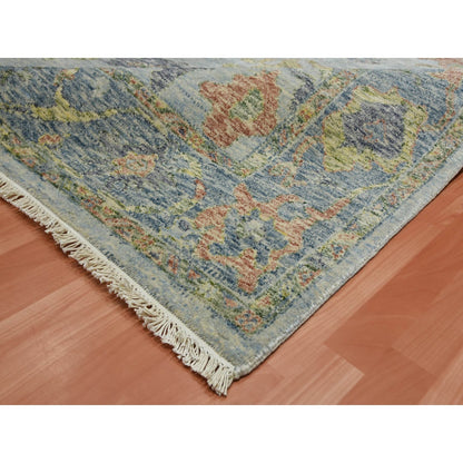 8'X10' Gray Soft Wool Hand Knotted Oushak Salt And Pepper Design Rug