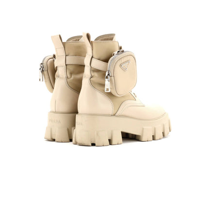 Prada Monolith Combat Boots Leather And Nylon