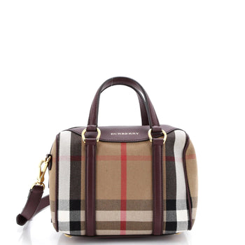 Burberry Alchester Convertible Satchel House Check Canvas Small