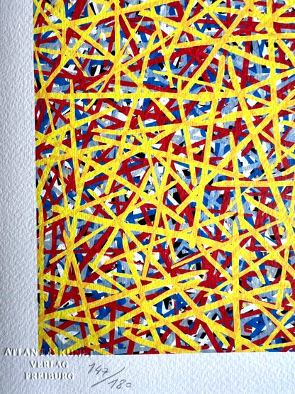 Sol Lewitt Lithograph Coa Signed By Hand Numbered Stamp