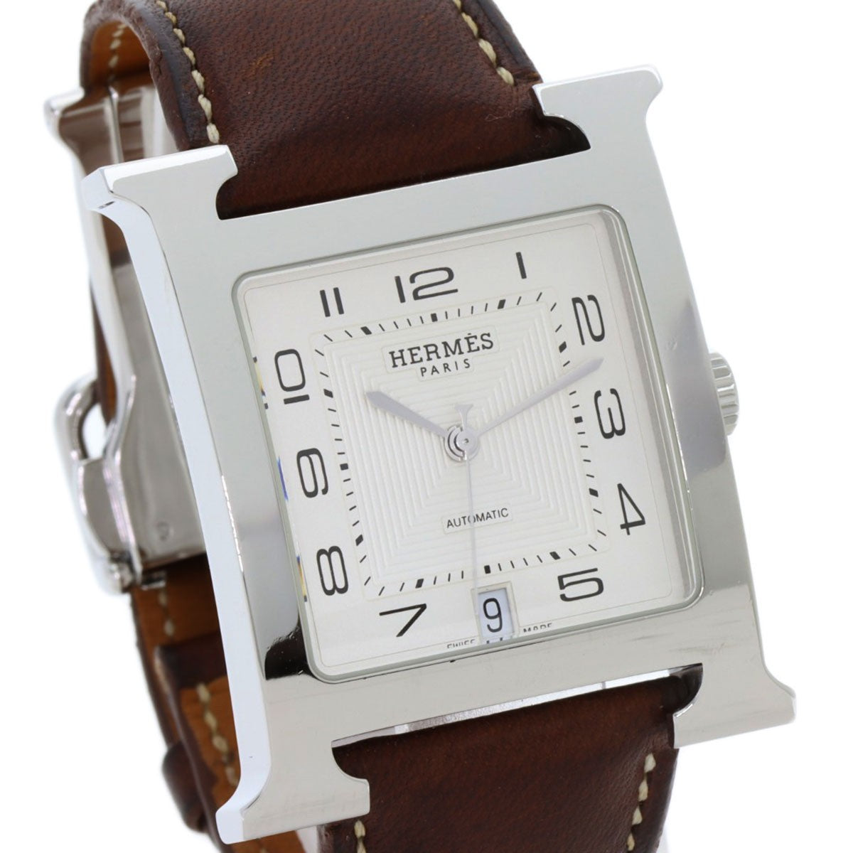Hermes H Watch Watches Hh2.810 Stainless Steel/Leather