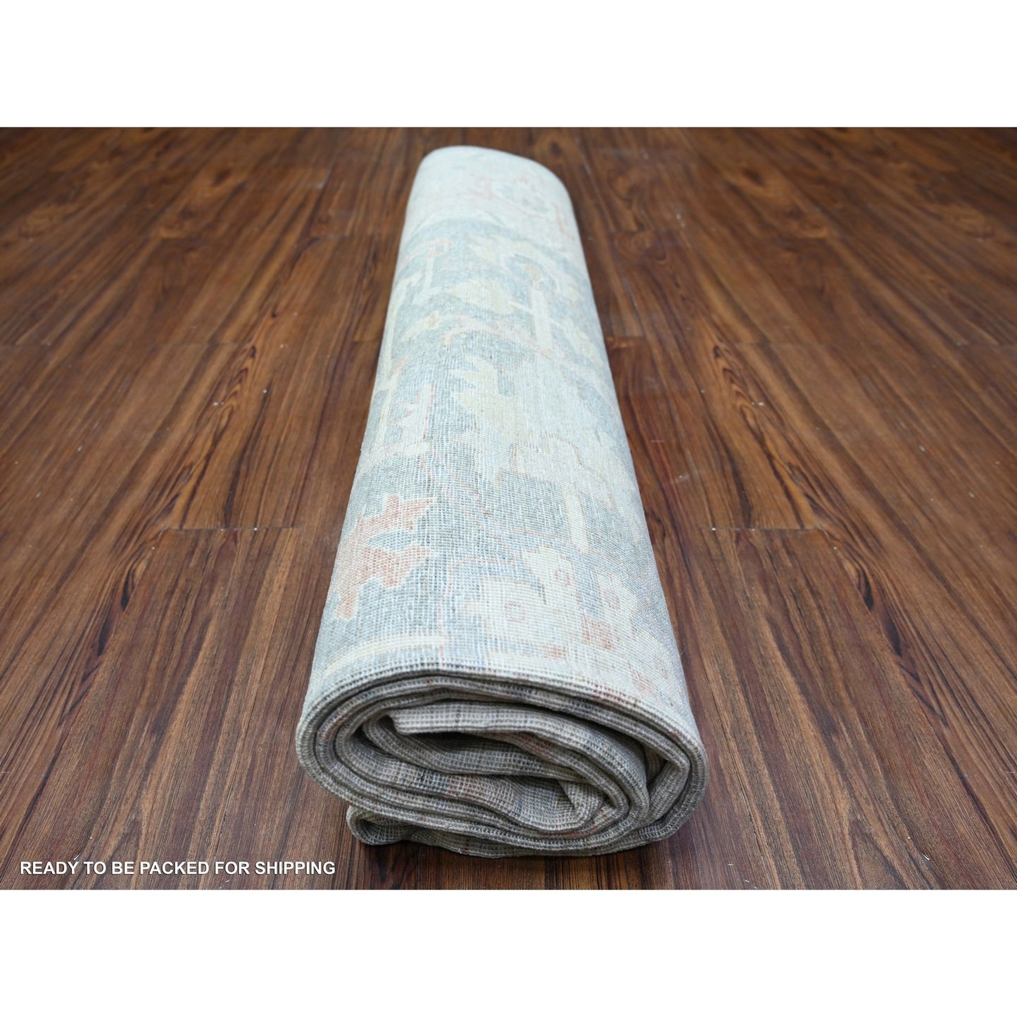 8'X9'7" Cadet Gray Finer Peshawar Soft Wool Hand Knotted Oriental Rug