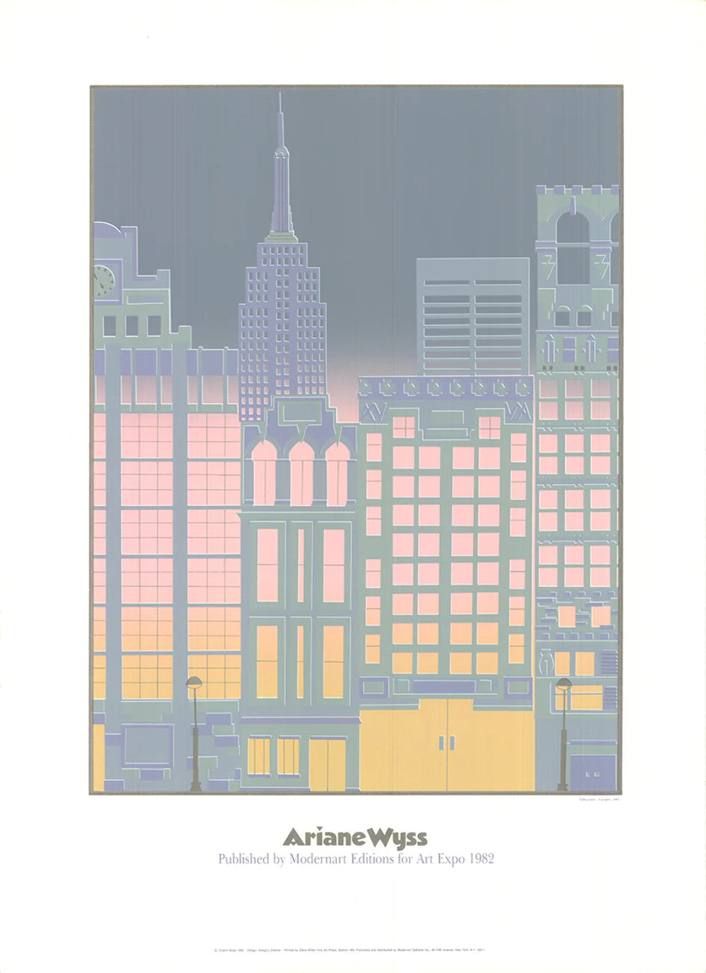 Ariane Wyss Facades Of New York City " Serigraph Contemporary