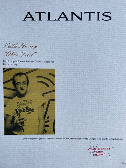 Keith Haring Lithograph Coa Signed Numbered By Hand /Stamp
