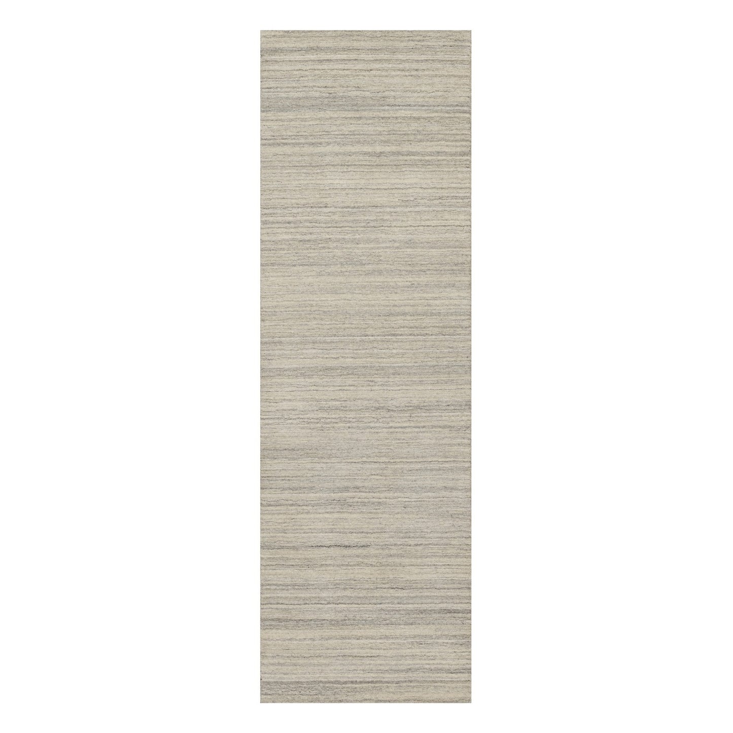 2'5"X8' Beige Plain Modern Design Undyed Pure Wool Hand Loomed Runner Rug